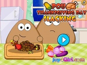 Pou Thanksgiving Day Slacking Arcade
